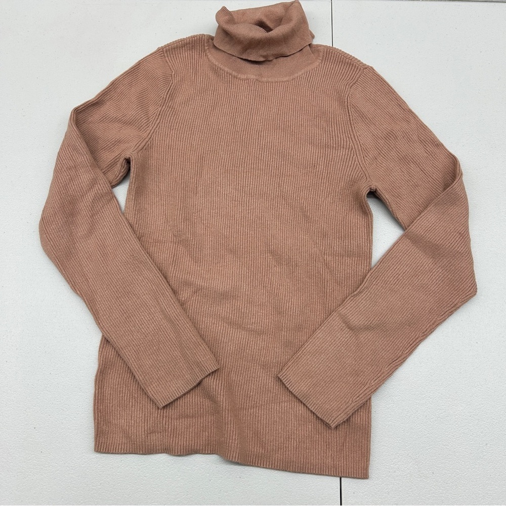 Express Tan Ribbed Turtleneck Sweater